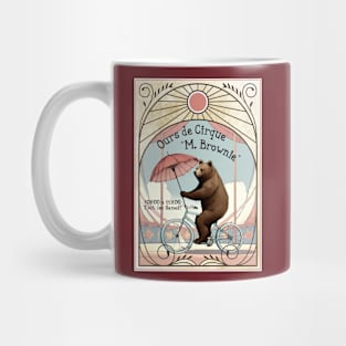 Vintage circus bear bicycle French art nouveau poster Mug